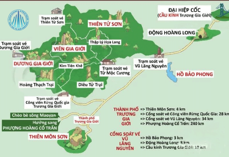 Bản đồ du lịch Trương Gia Giới